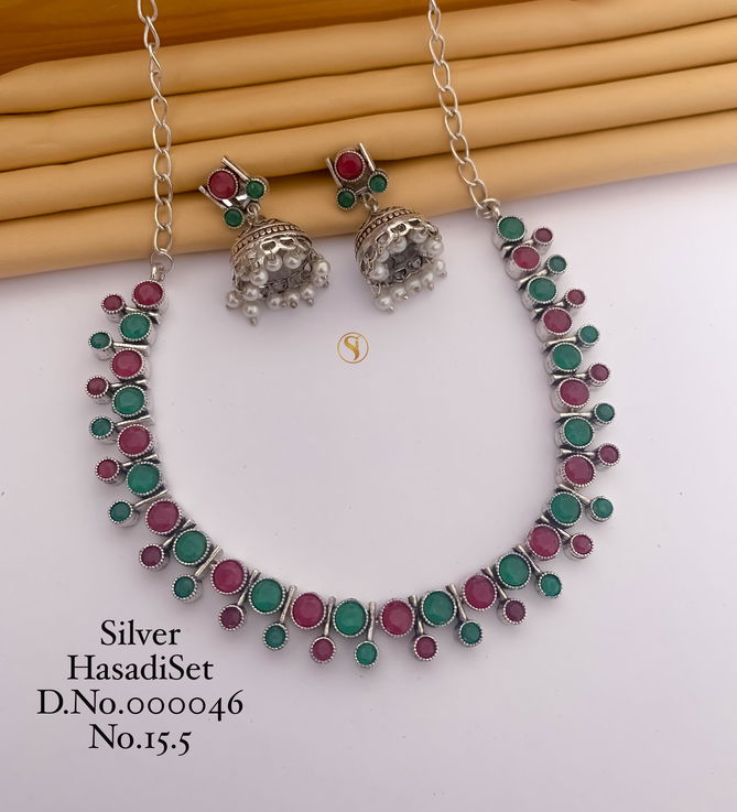 04 Designer Navaratri Silver Hasadi Set Wholesale Shop In Surat
